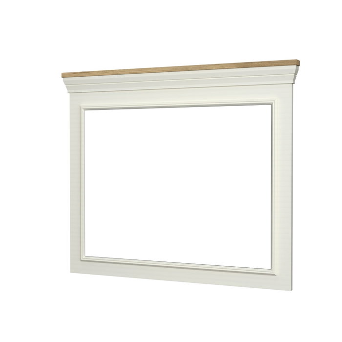 Hanah Home Espejo Decorativo de Tablero de Partículas Crema y Roble Hanah Home Espejo Decorativo de Tablero de Partículas Crema y Roble